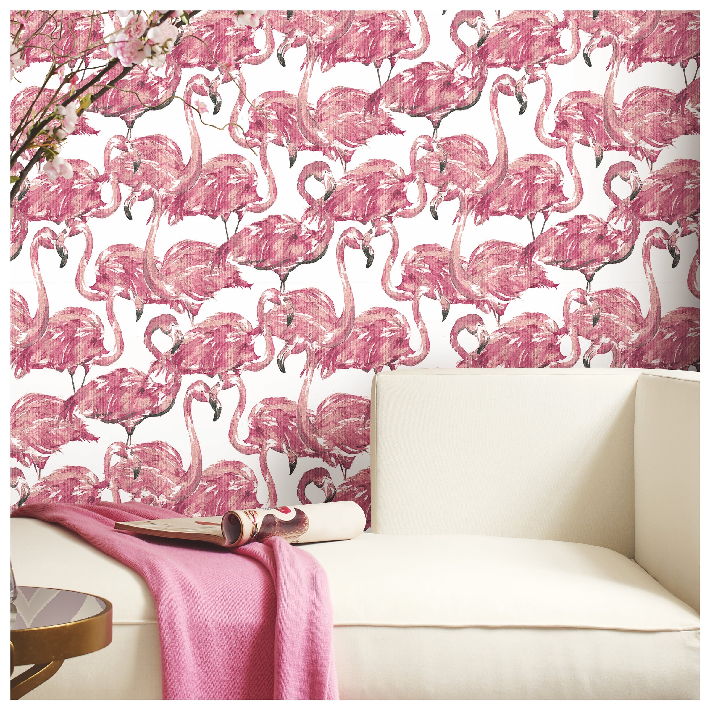 Pink Peel and Stick Wallpaper