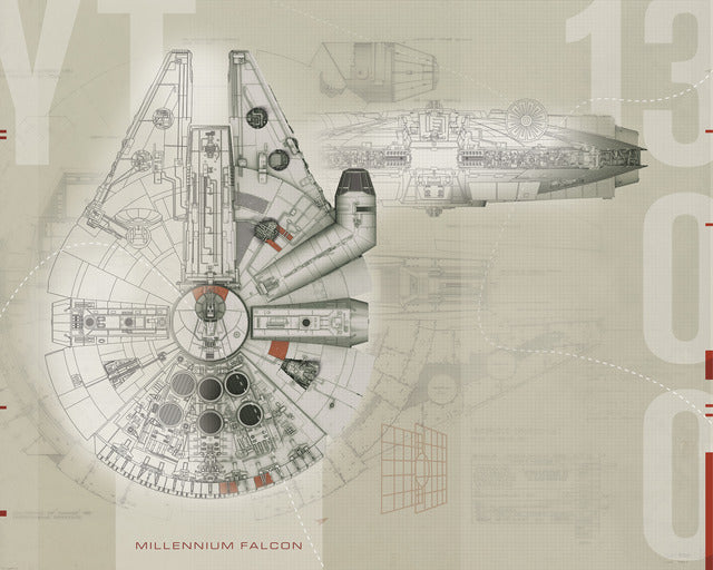 Star Wars Millennium Falcon Wallpaper Mural Wall Murals RoomMates Mural  