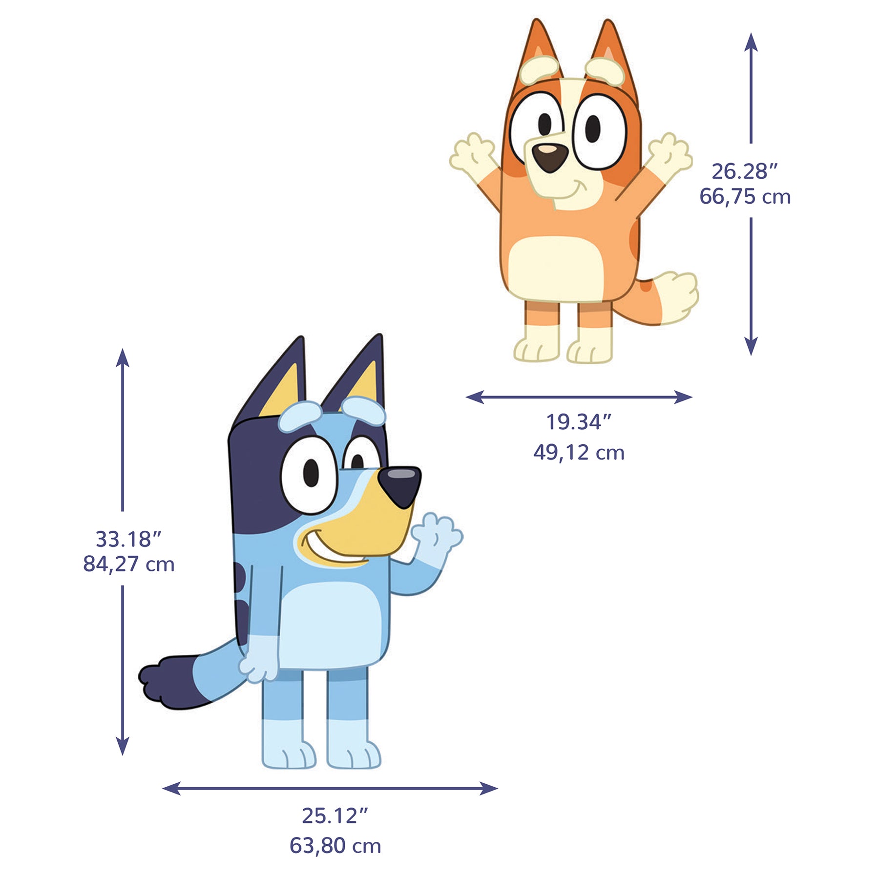 Bluey & Bingo Character Blue Wall Decals Wall Decals RoomMates