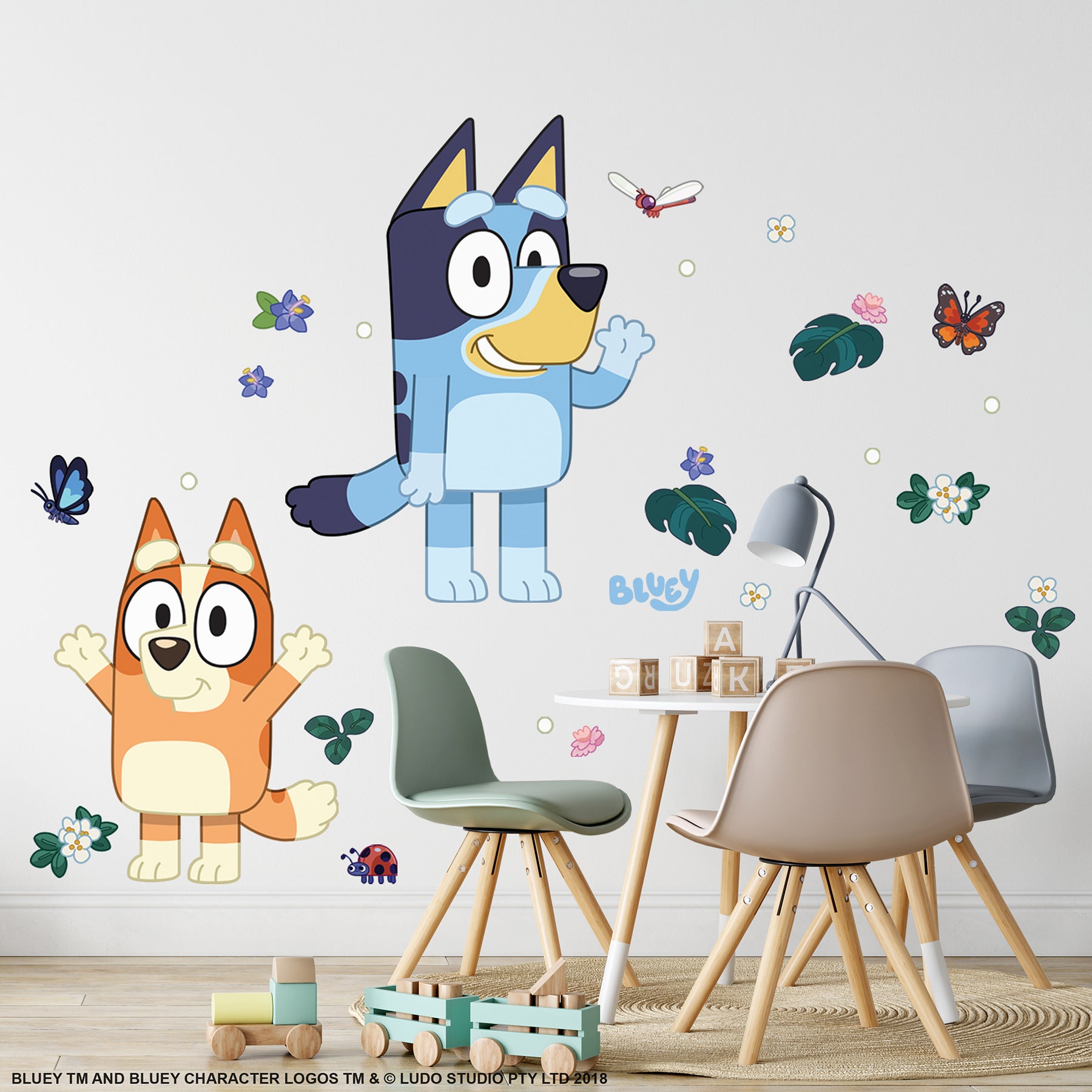 Bluey & Bingo Character Blue Wall Decals Wall Decals RoomMates