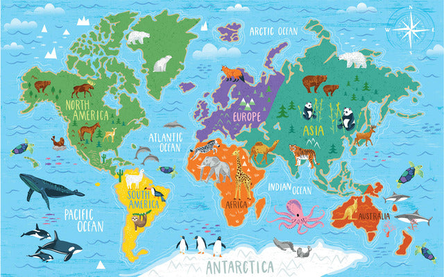 World Map Peel and Stick Wallpaper Mural Wall Murals RoomMates Each  