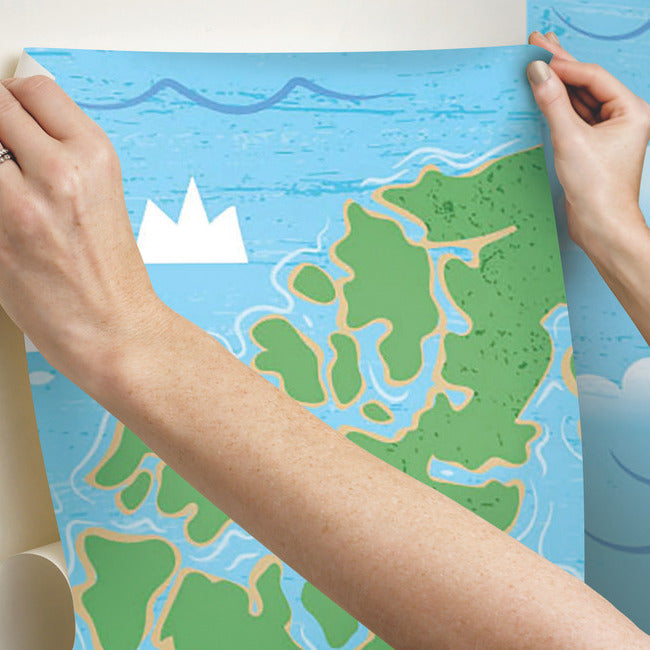 World Map Peel and Stick Wallpaper Mural Wall Murals RoomMates   