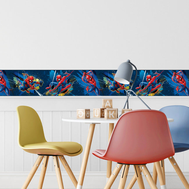 Marvel Spider-Man Peel & Stick Wallpaper Border Peel and Stick Borders RoomMates   