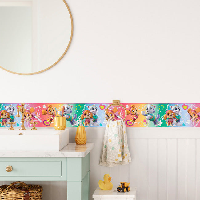 Paw Patrol Skye & Everest Peel & Stick Wallpaper Border Peel and Stick Borders RoomMates   