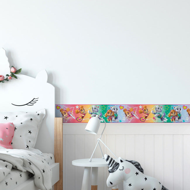 Paw Patrol Skye & Everest Peel & Stick Wallpaper Border Peel and Stick Borders RoomMates   