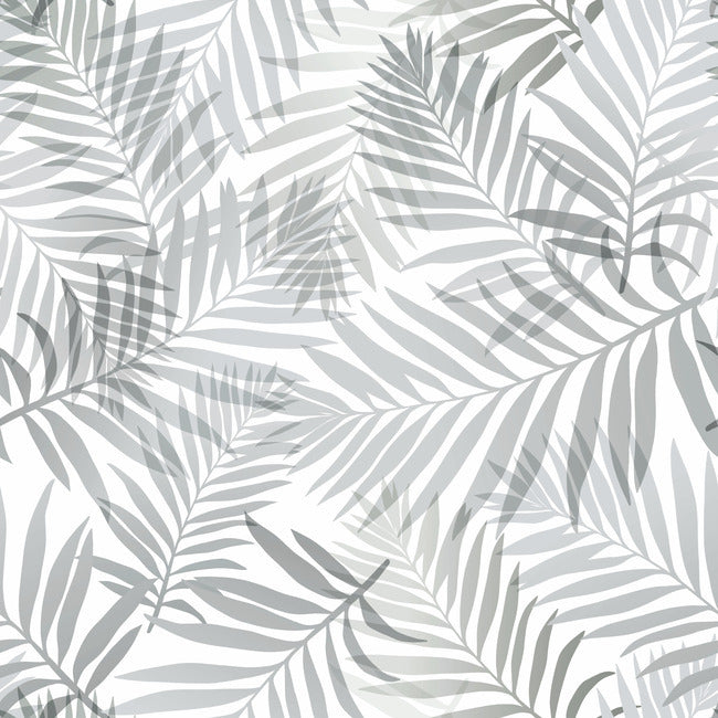 Tropical Vibe Peel & Stick Wallpaper Peel and Stick Wallpaper RoomMates Roll Grey 