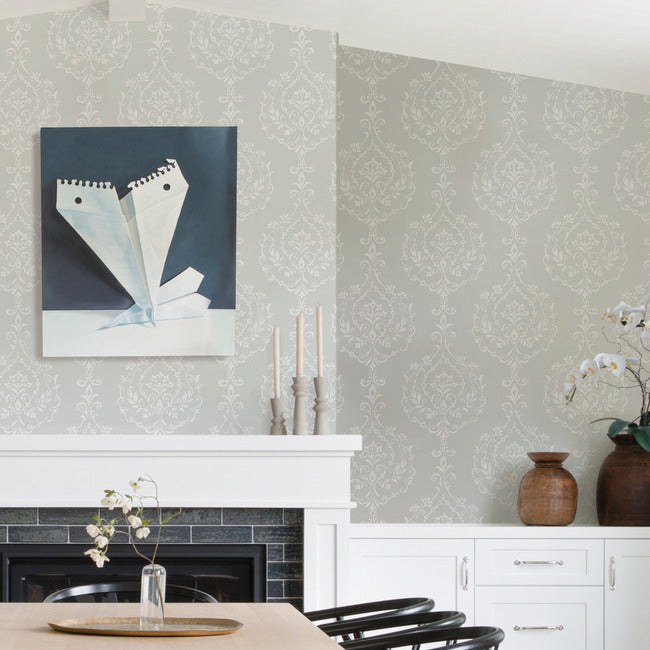 New Damask Peel & Stick Wallpaper Peel and Stick Wallpaper RoomMates   