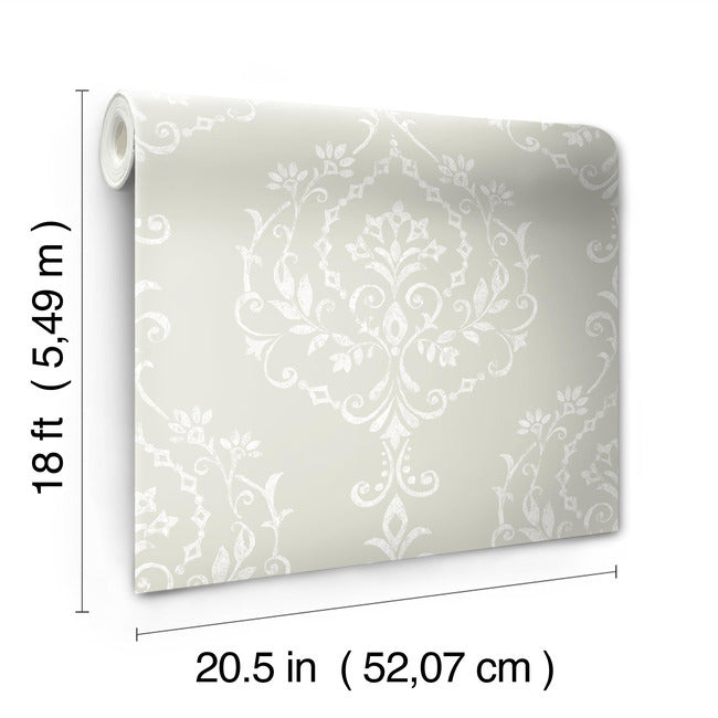 New Damask Peel & Stick Wallpaper Peel and Stick Wallpaper RoomMates   