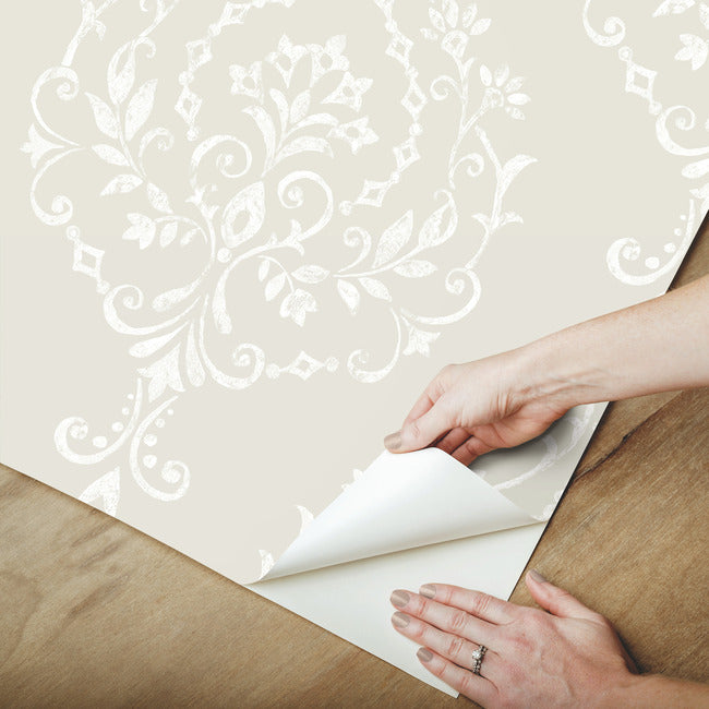 New Damask Peel & Stick Wallpaper Peel and Stick Wallpaper RoomMates   