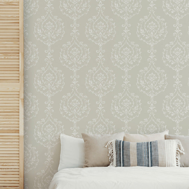 New Damask Peel & Stick Wallpaper Peel and Stick Wallpaper RoomMates   