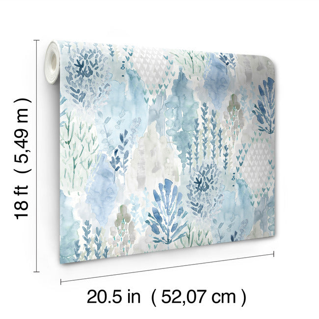 Watercolor Tree Mosaic Peel & Stick Wallpaper Peel and Stick Wallpaper RoomMates   