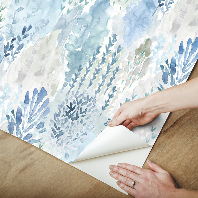 Watercolor Tree Mosaic Peel & Stick Wallpaper Peel and Stick Wallpaper RoomMates   