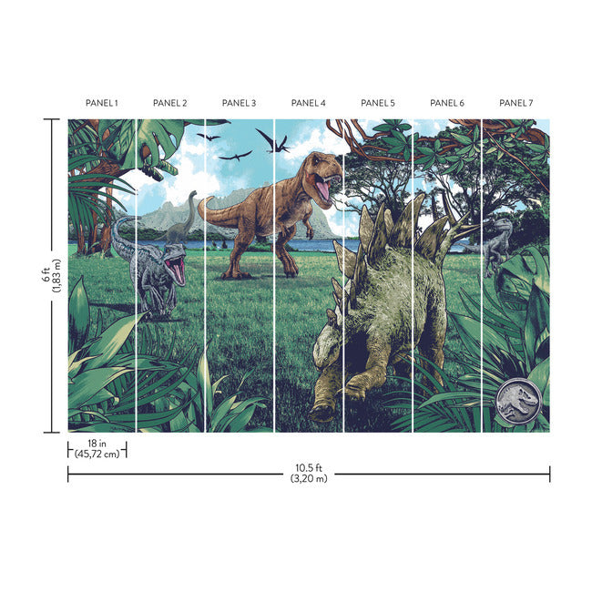 Jurassic Park Peel & Stick Mural Wall Murals RoomMates   