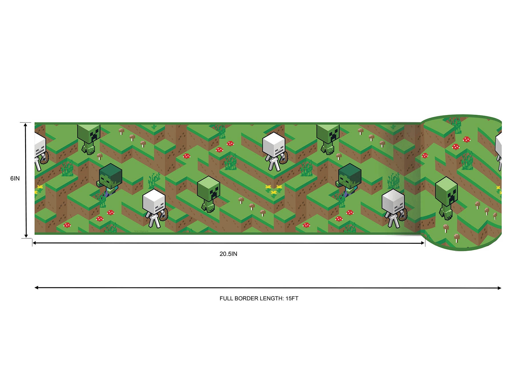 Minecraft Hillside Peel & Stick Border Peel and Stick Borders RoomMates Decor   