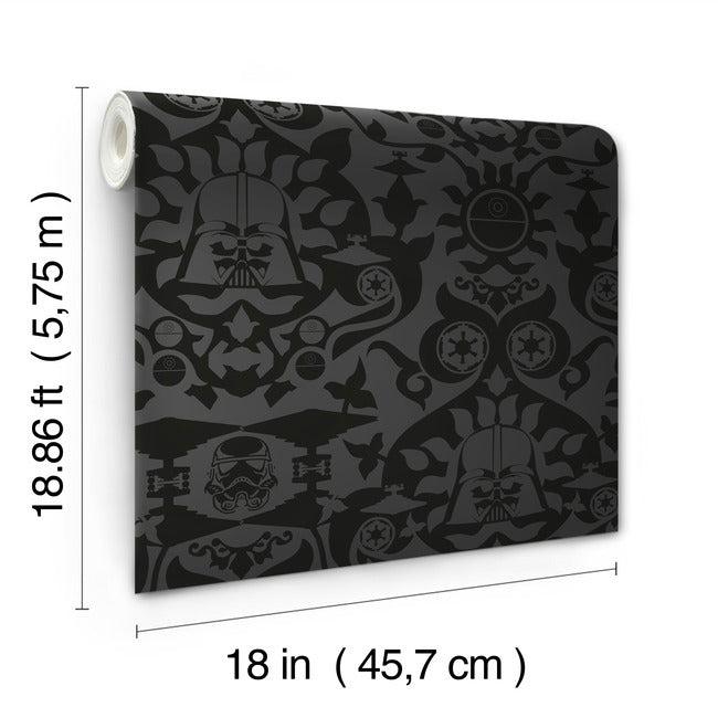 Star Wars The Dark Side Damask Peel & Stick Wallpaper Peel and Stick Wallpaper RoomMates   