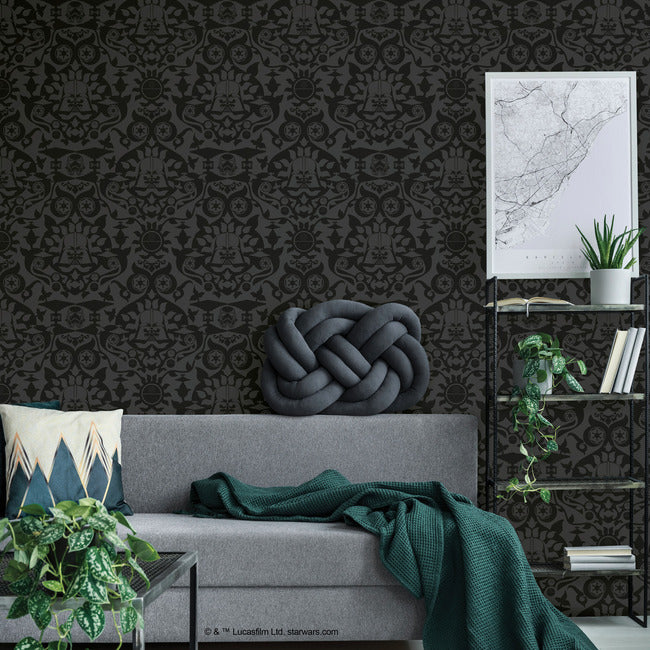 Star Wars The Dark Side Damask Peel & Stick Wallpaper Peel and Stick Wallpaper RoomMates   