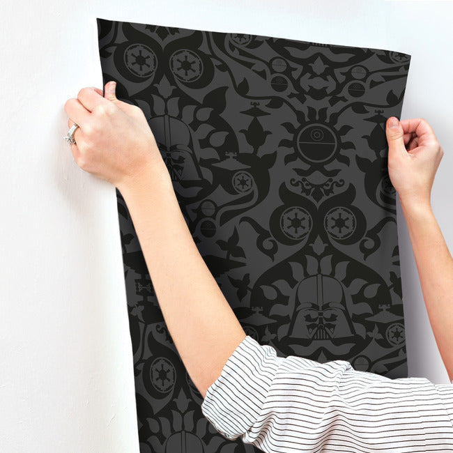 Star Wars The Dark Side Damask Peel & Stick Wallpaper Peel and Stick Wallpaper RoomMates   