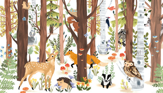Forest Animal Hide & Seek Peel & Stick Wall Mural Wall Murals RoomMates Mural  