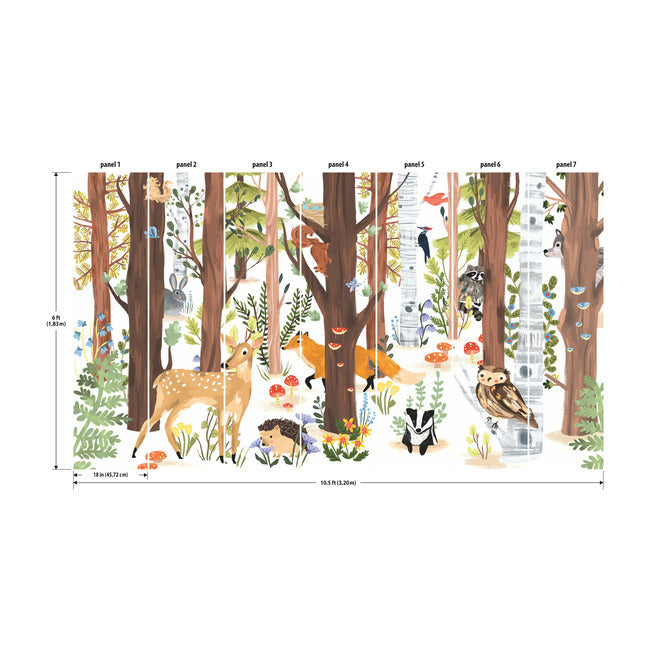 Forest Animal Hide & Seek Peel & Stick Wall Mural Wall Murals RoomMates   