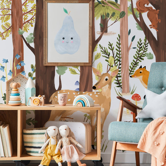 Forest Animal Hide & Seek Peel & Stick Wall Mural Wall Murals RoomMates   