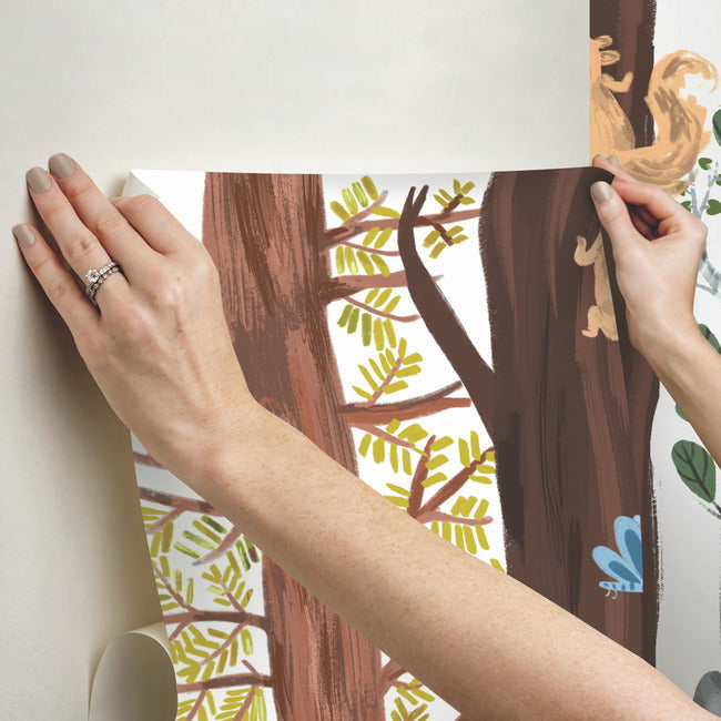 Forest Animal Hide & Seek Peel & Stick Wall Mural Wall Murals RoomMates   