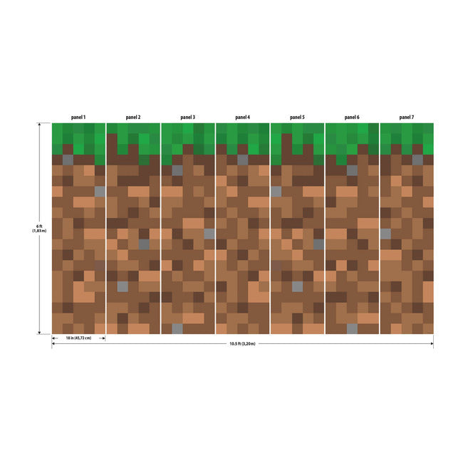 Minecraft Blocks Peel & Stick Wallpaper Mural Wall Murals RoomMates   