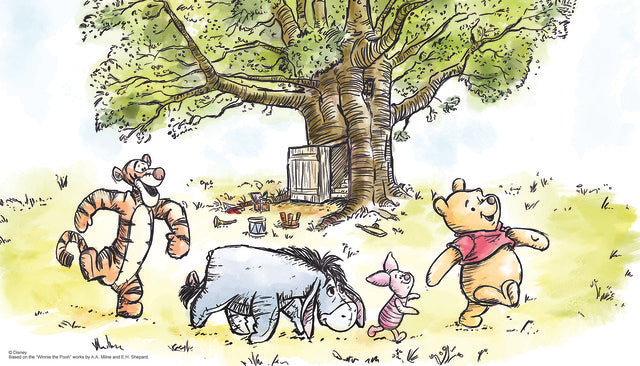 Disney's Winnie The Pooh Watercolor Peel & Stick Wallpaper Mural Wall Murals RoomMates   