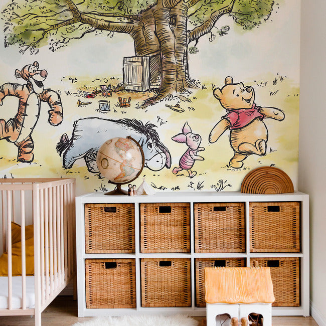 Disney's Winnie The Pooh Watercolor Peel & Stick Wallpaper Mural Wall Murals RoomMates   