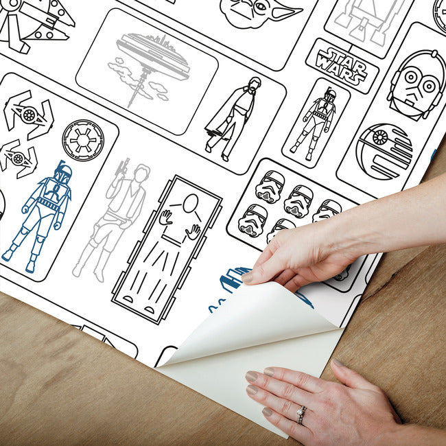 Star Wars Pictogram Peel & Stick Wallpaper Peel and Stick Wallpaper RoomMates   