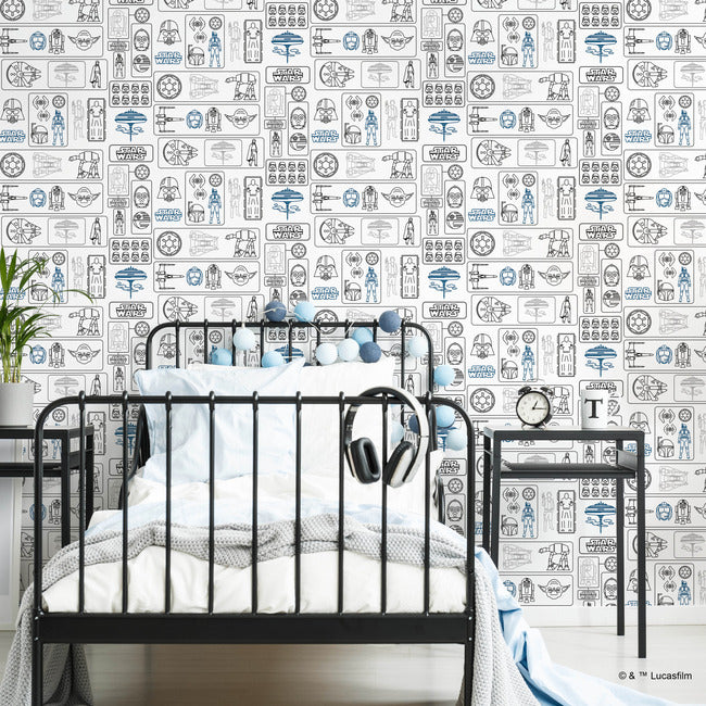 Star Wars Pictogram Peel & Stick Wallpaper Peel and Stick Wallpaper RoomMates   