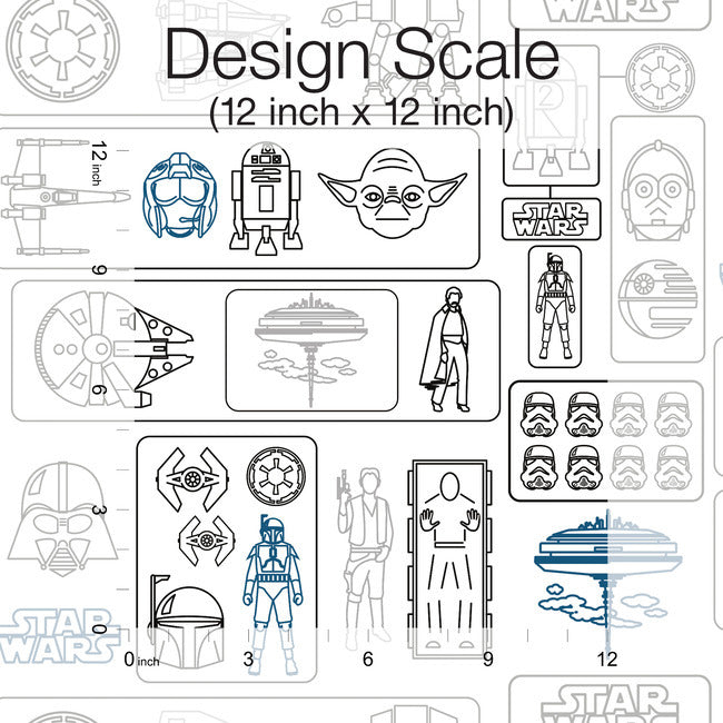 Star Wars Pictogram Peel & Stick Wallpaper Peel and Stick Wallpaper RoomMates   