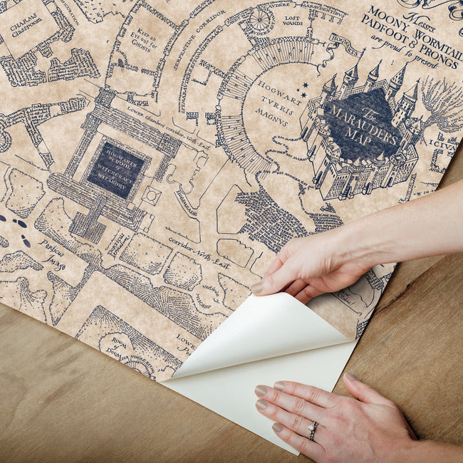 Harry Potter Marauder's Map Peel & Stick Wallpaper Peel and Stick Wallpaper RoomMates   