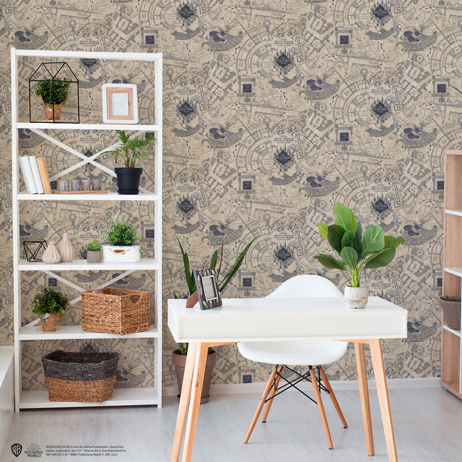 Harry Potter Marauder's Map Peel & Stick Wallpaper Peel and Stick Wallpaper RoomMates   