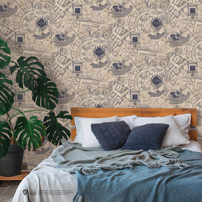 Harry Potter Marauder's Map Peel & Stick Wallpaper Peel and Stick Wallpaper RoomMates   