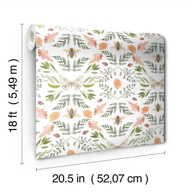 Penny Lane: Forest Cottage Bee And Butterfly Peel and Stick Wallpaper Peel and Stick Wallpaper RoomMates   