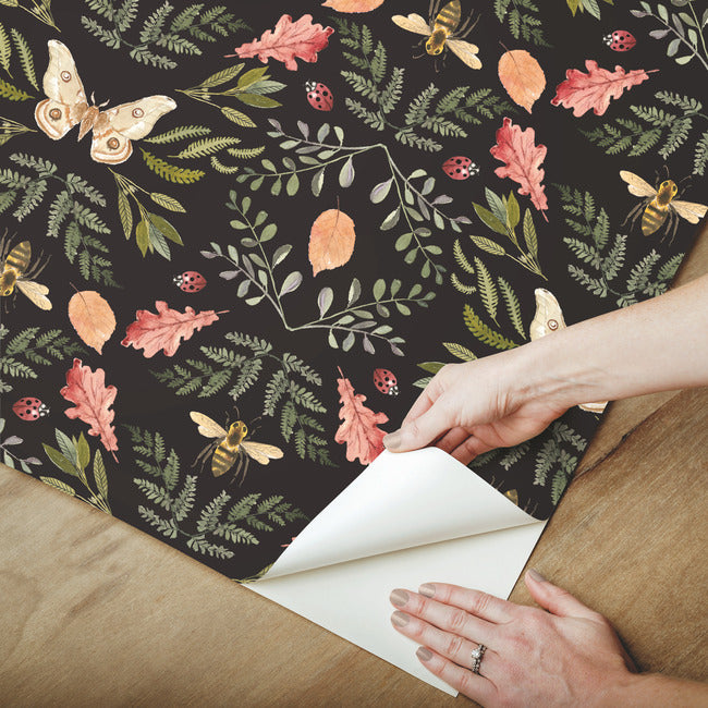 Penny Lane: Forest Cottage Bee And Butterfly Peel and Stick Wallpaper Peel and Stick Wallpaper RoomMates   