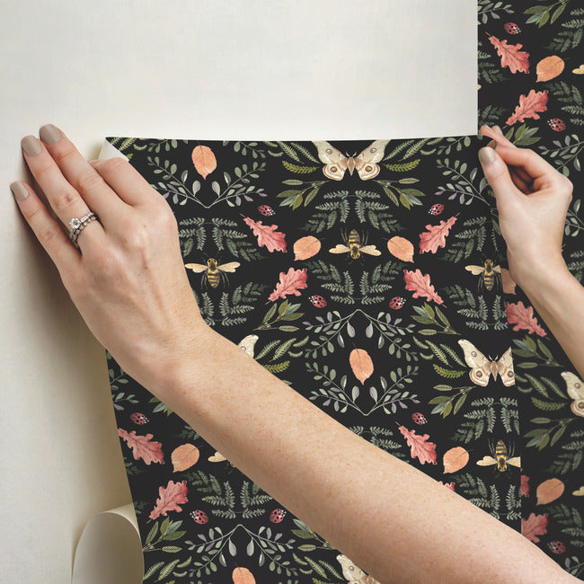 Penny Lane: Forest Cottage Bee And Butterfly Peel and Stick Wallpaper Peel and Stick Wallpaper RoomMates   
