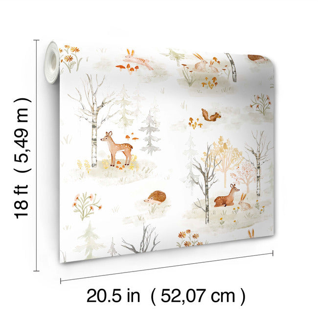 Clara Jean Woodland Scene Peel and Stick Wallpaper Peel and Stick Wallpaper RoomMates   