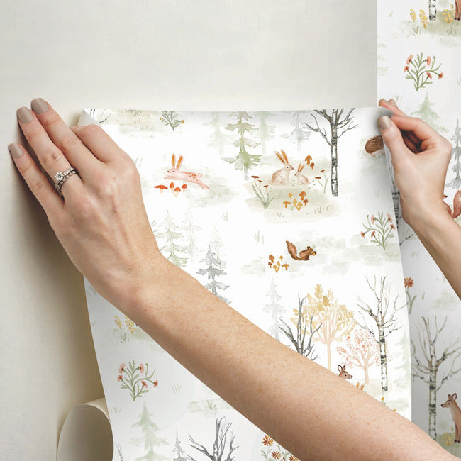 Clara Jean Woodland Scene Peel and Stick Wallpaper Peel and Stick Wallpaper RoomMates   