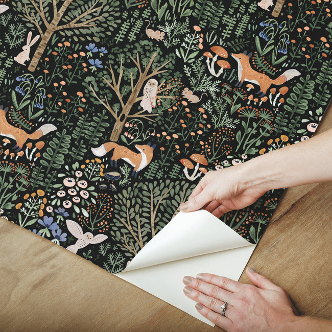 Clara Jean Folklore Forest Peel and Stick Wallpaper Peel and Stick Wallpaper RoomMates   