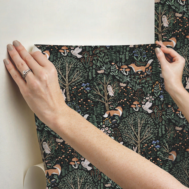 Clara Jean Folklore Forest Peel and Stick Wallpaper Peel and Stick Wallpaper RoomMates   