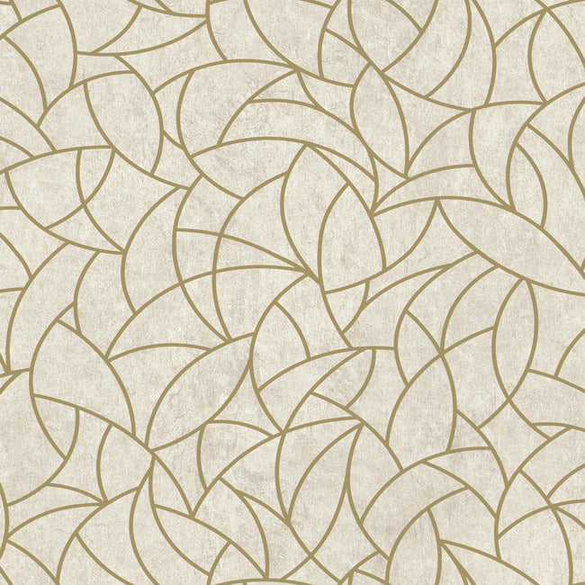 Modern Crescent Moon Peel & Stick Wallpaper Peel and Stick Wallpaper RoomMates Roll Neutral & Gold 