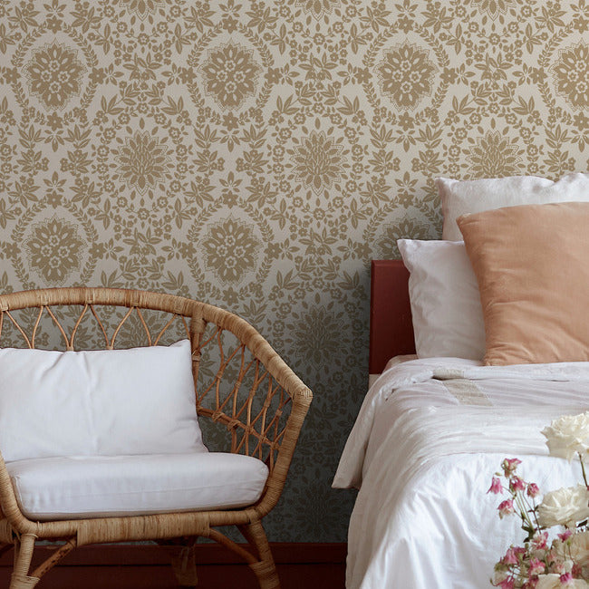 Boho Baroque Damask Peel & Stick Wallpaper Peel and Stick Wallpaper RoomMates   