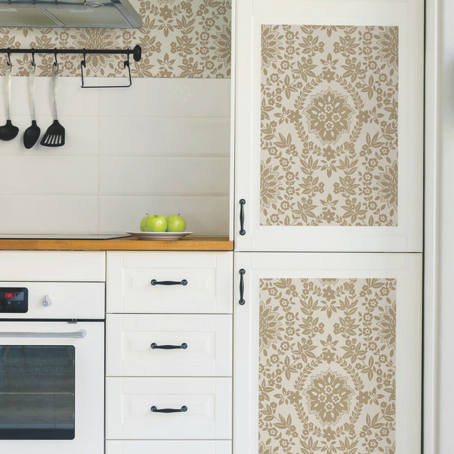 Boho Baroque Damask Peel & Stick Wallpaper Peel and Stick Wallpaper RoomMates   