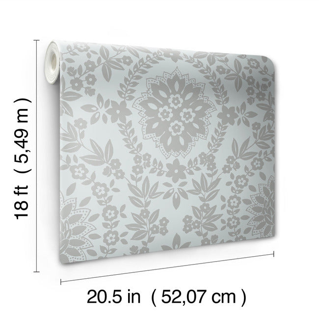 Boho Baroque Damask Peel & Stick Wallpaper Peel and Stick Wallpaper RoomMates   