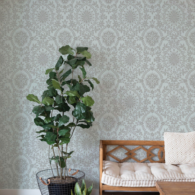 Boho Baroque Damask Peel & Stick Wallpaper Peel and Stick Wallpaper RoomMates   