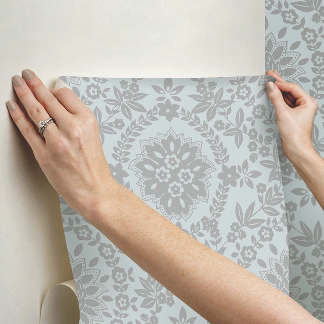 Boho Baroque Damask Peel & Stick Wallpaper Peel and Stick Wallpaper RoomMates   