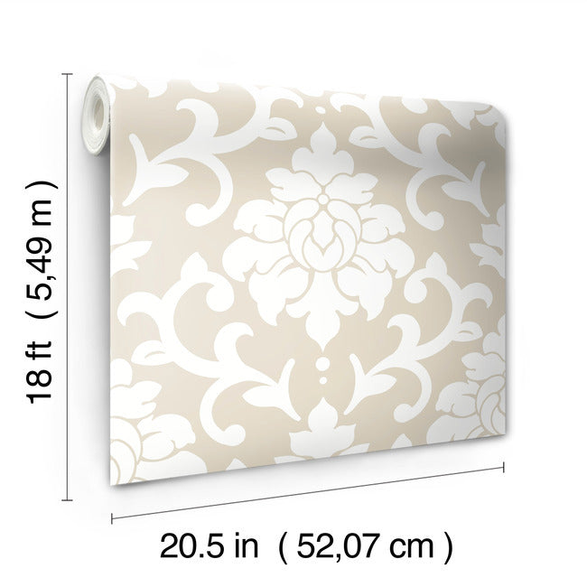 Damask Peel & Stick Wallpaper Peel and Stick Wallpaper RoomMates   