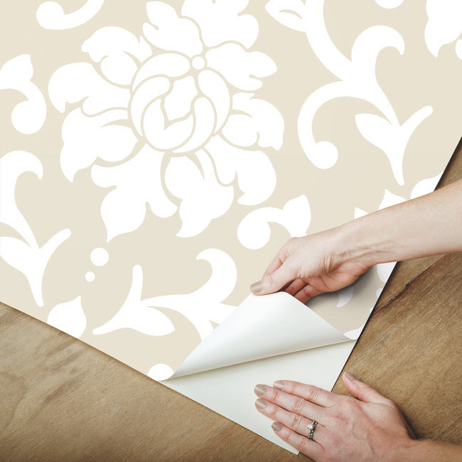 Damask Peel & Stick Wallpaper Peel and Stick Wallpaper RoomMates   