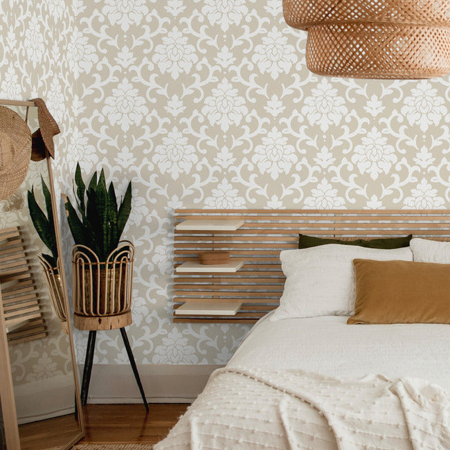 Damask Peel & Stick Wallpaper Peel and Stick Wallpaper RoomMates   